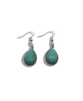 Turquoise Teardrop-Shaped Fashion Fishhook Earrings For Women
