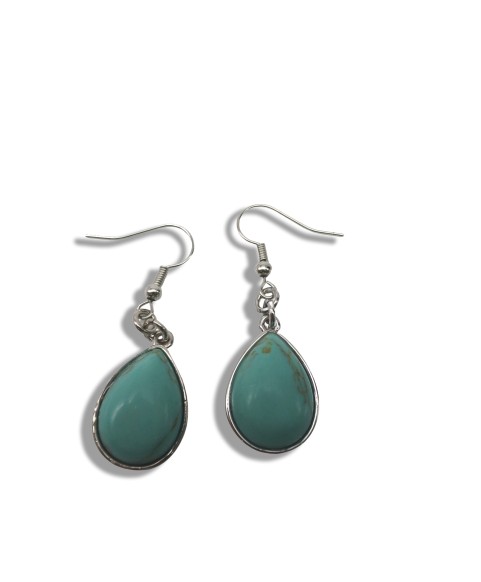 Turquoise Teardrop-Shaped Fashion Fishhook Earrings For Women