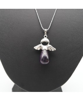 Amethyst Fairy Tale Angel Wings Love Gift Pendant Necklace
