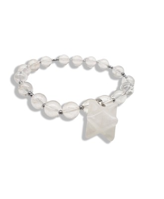 Natural White Crystal Bead Bracelet