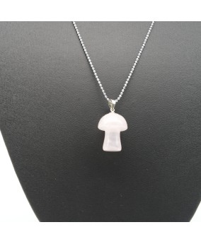 Rose Quartz Mushroom Pendant Necklace